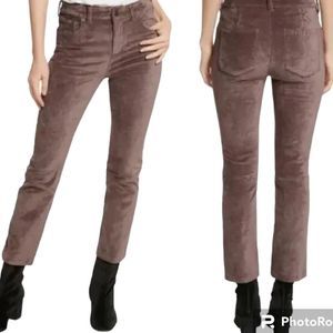 Free People Velvet Crop Flare Pants in Mauve